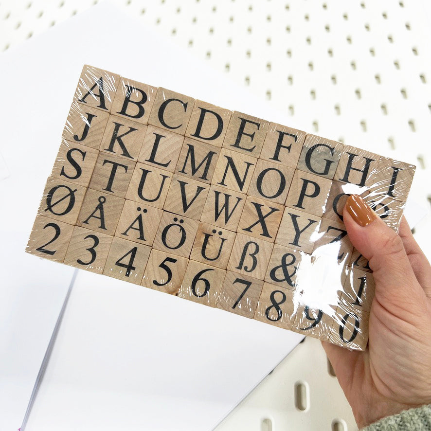 Large Alphabet Stamps | Wooden European Uppercase Alphabet & Number Rubber Stamp Kit | 1.5cm Letter Stamps - SweetpeaStore