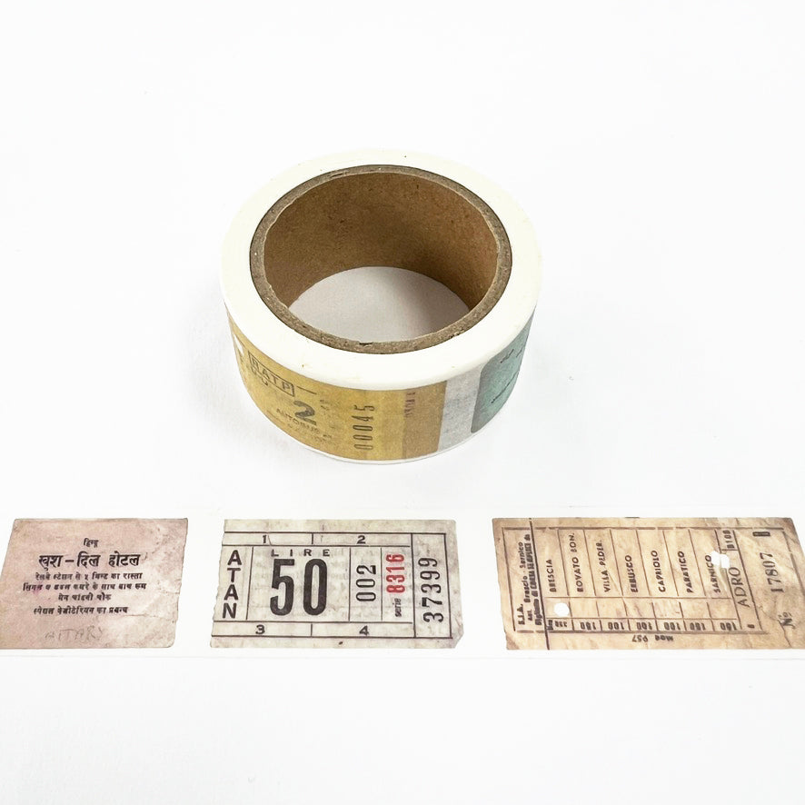 Vintage Ticket Washi Tape | 2cm x 10m | Journal Planner Travel Journal - SweetpeaStore