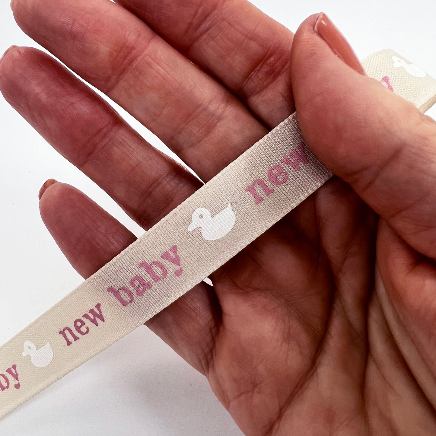 New Baby & Christening Ribbon | Boy Girl Pink Blue Cream| 16mm 1m - 20m Roll | Baby Shower Gender Reveal - SweetpeaStore