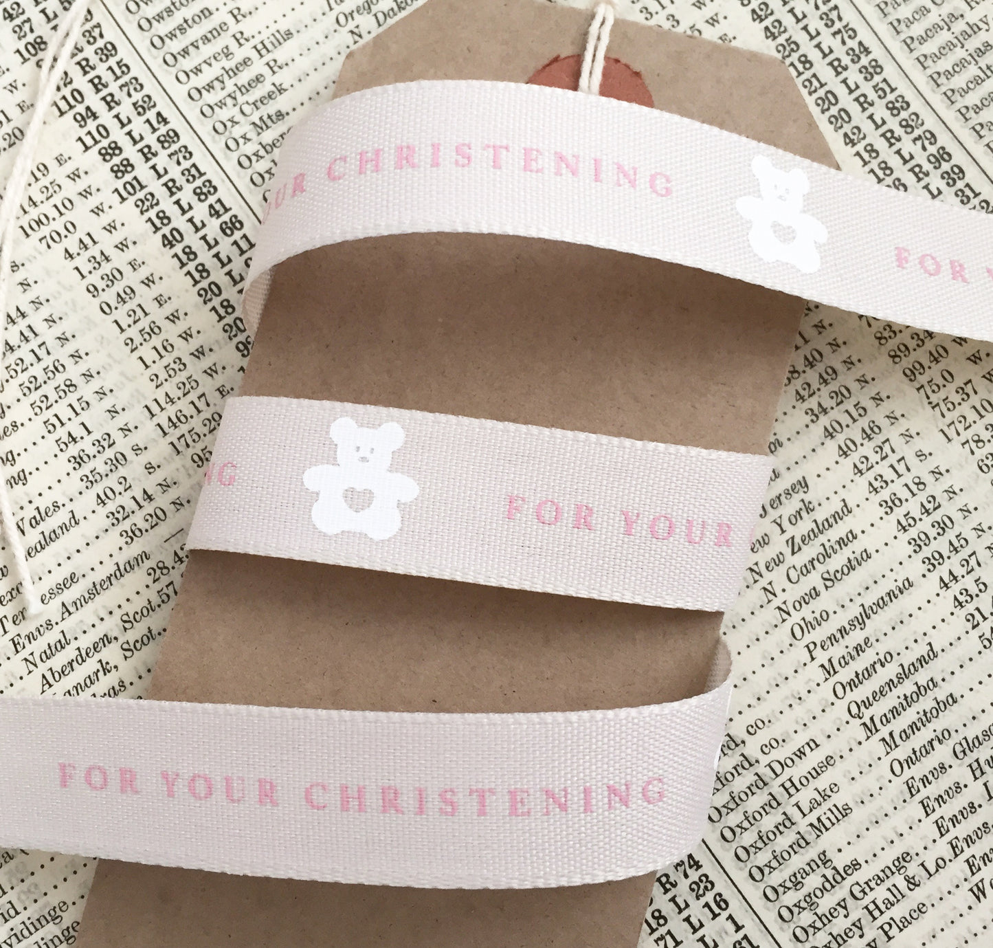 New Baby & Christening Ribbon | Boy Girl Pink Blue Cream| 16mm 1m - 20m Roll | Baby Shower Gender Reveal - SweetpeaStore