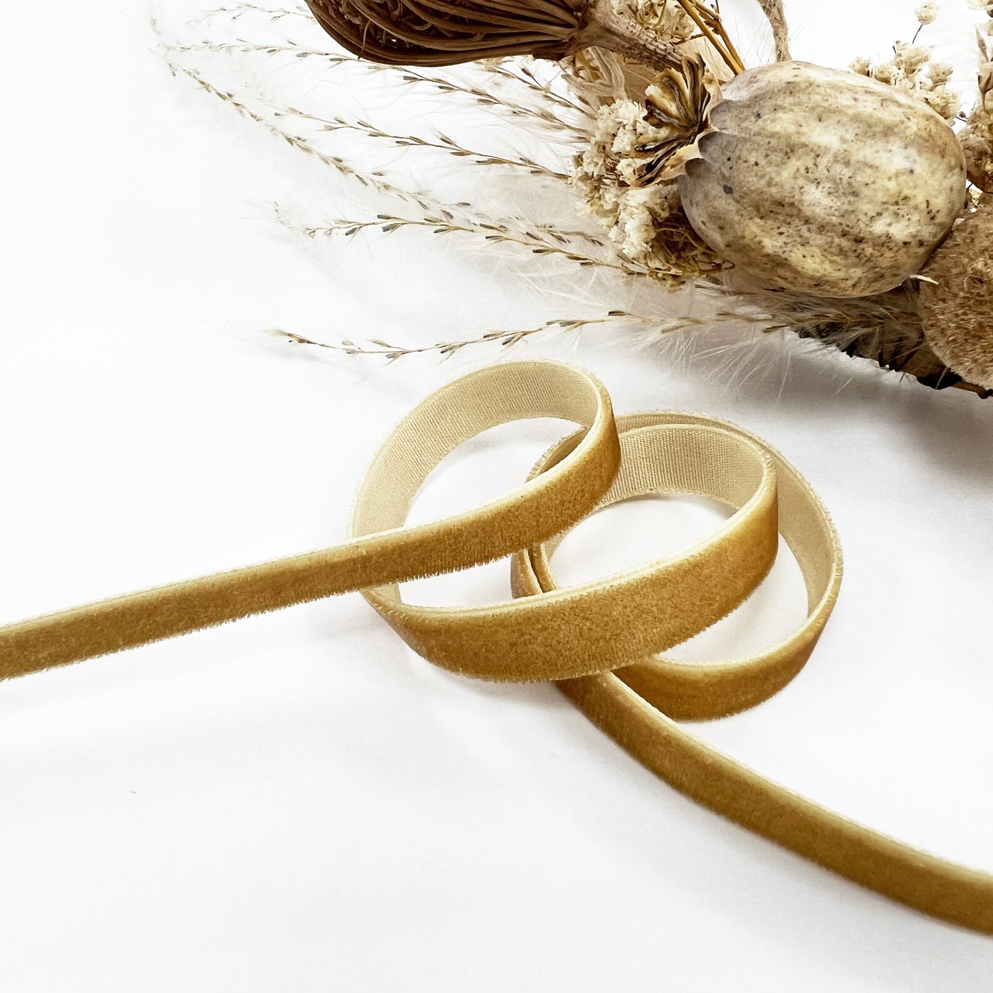 9mm Gold Velvet Ribbon | 1m or Full Roll | Single Sided | Invitations Craft Decorations Decor