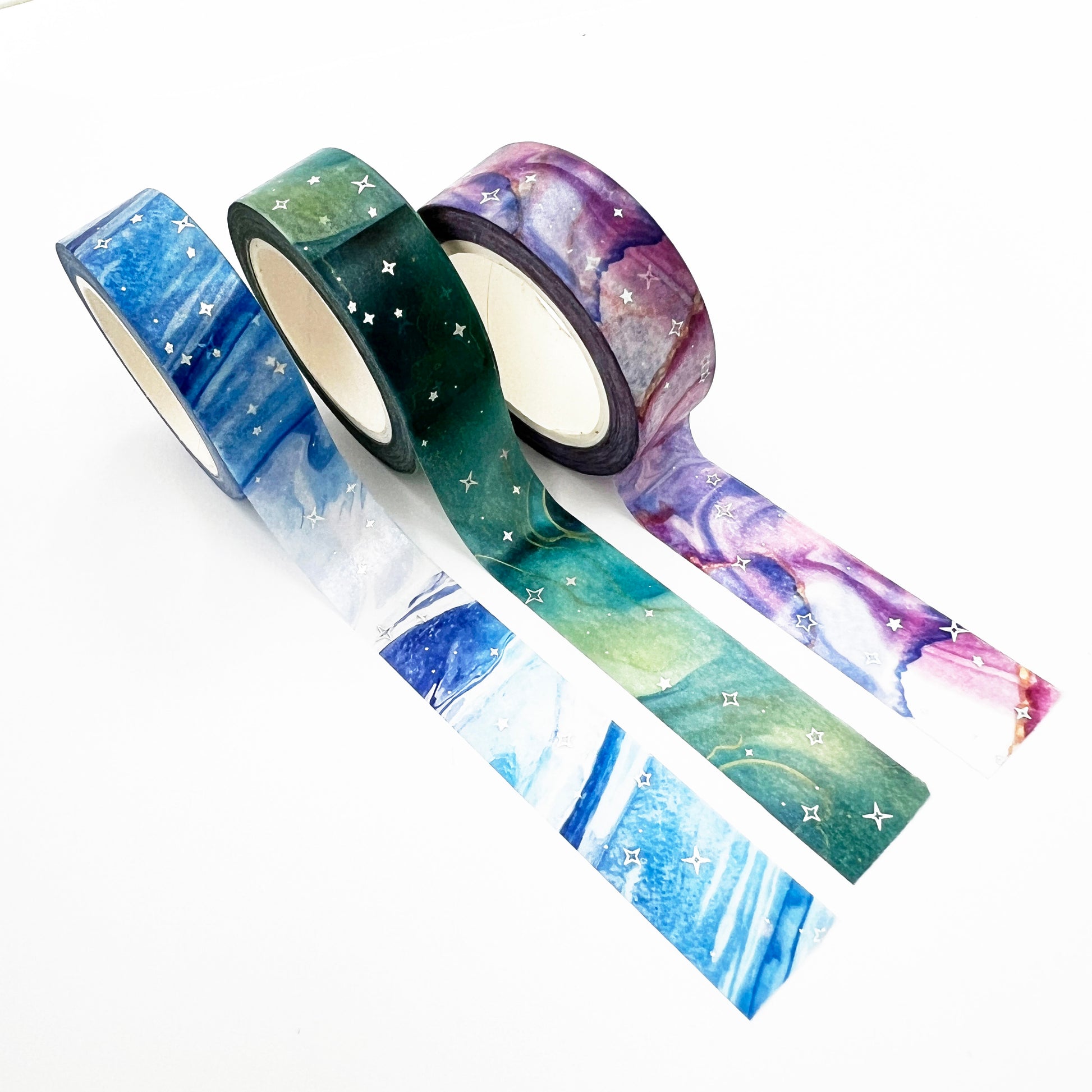 Agate Foil Star Washi Tape | Set Of Three | 15mm x 10m | Journalling Scrapbook Planner - SweetpeaStore