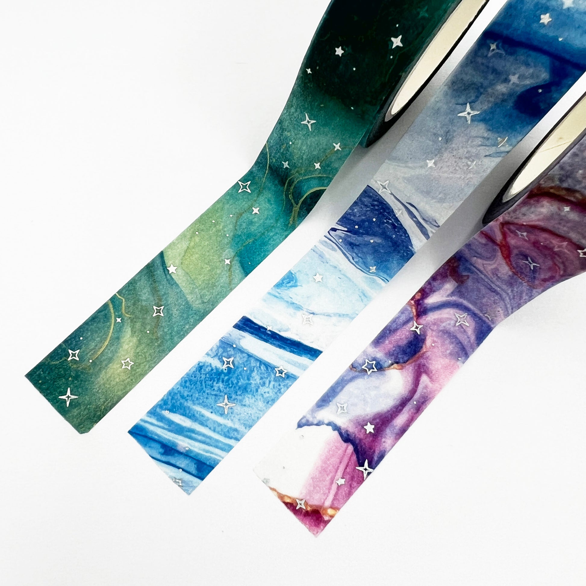Agate Foil Star Washi Tape | Set Of Three | 15mm x 10m | Journalling Scrapbook Planner - SweetpeaStore