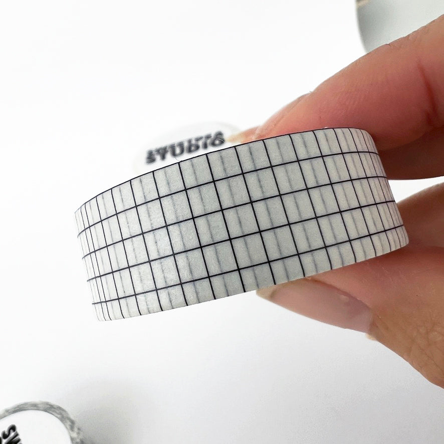Washi Tape Set Of 5 | Paper Tape Journal Planner Kit | Black & White | 5 x 1.5cm x 10m Rolls - SweetpeaStore