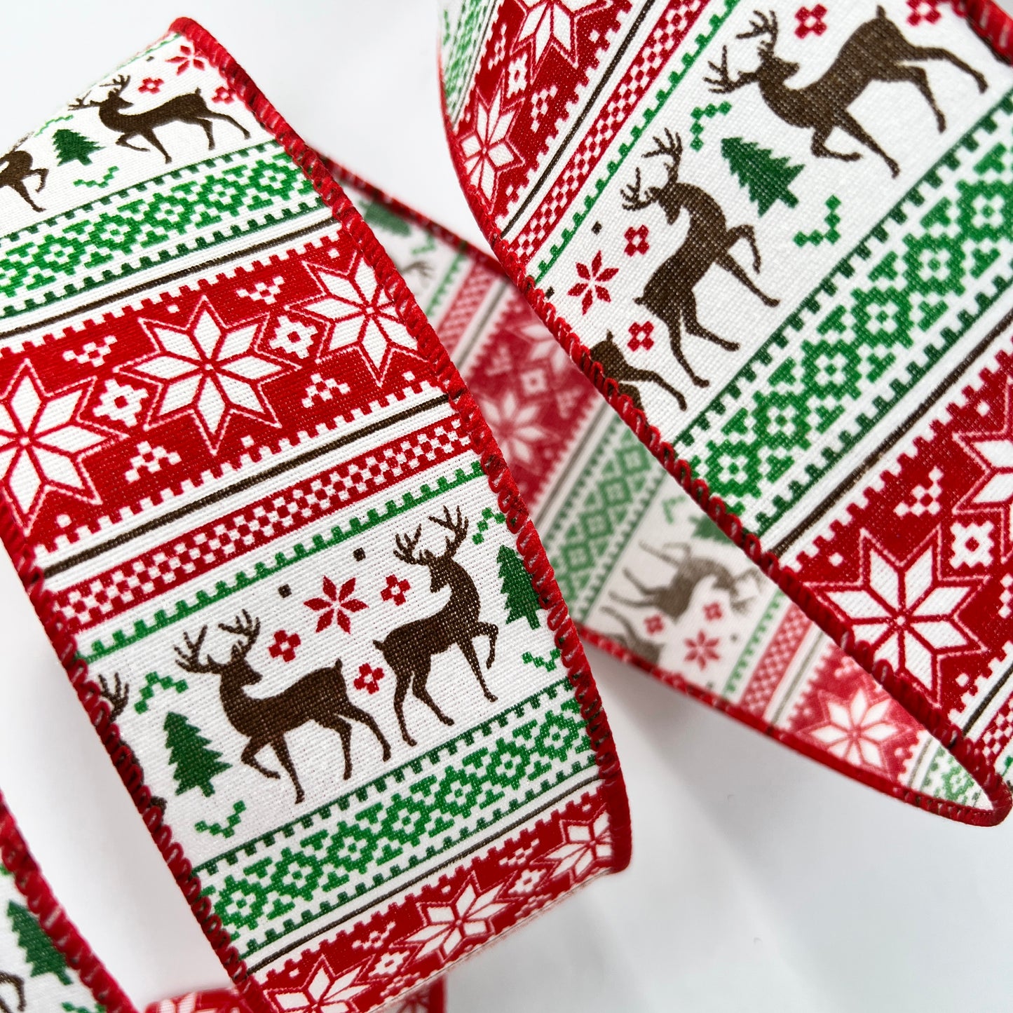 Christmas Ribbon | 63mm x 10 yard Roll 2.5 inch | Wired Wreath Tree Bows Wrapping Red - SweetpeaStore