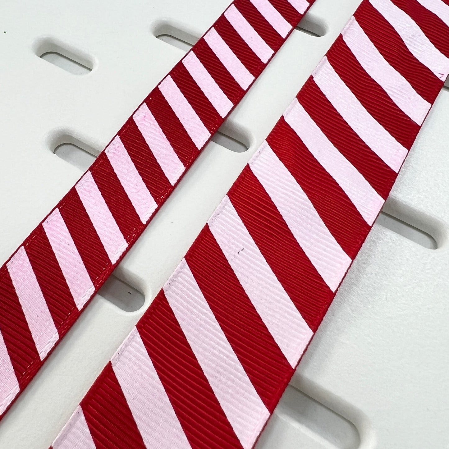 Stripe Ribbon 16mm 25mm Red & White Candy Cane Grosgrain | Christmas Wrapping Craft Wreath Bows | Metre or 25m Roll - SweetpeaStore