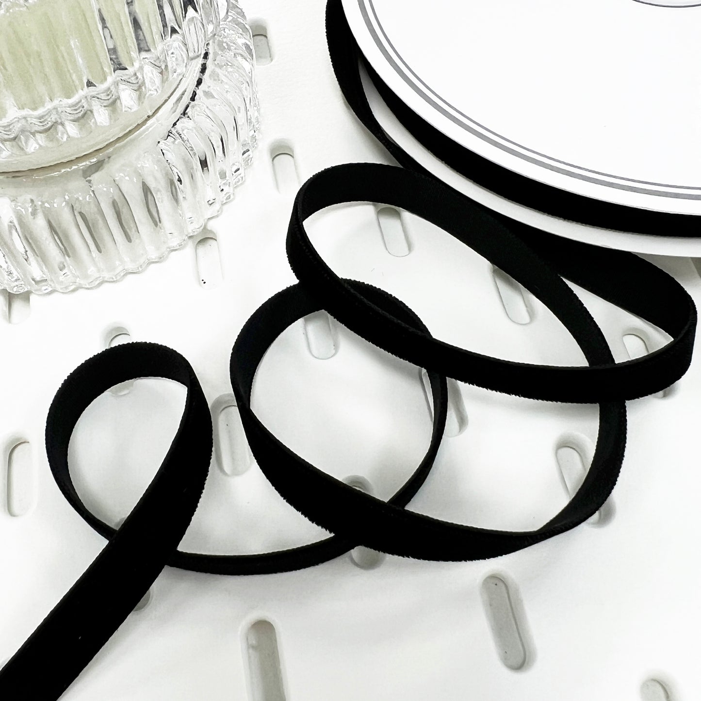 9mm Black Velvet Ribbon | 1m or Full Roll | Single Sided | Invitations Valentine's Craft Decorations Decor