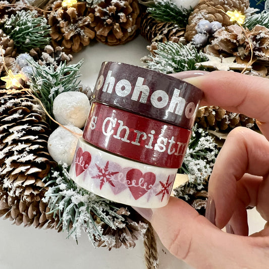 Christmas Washi Tape | Blue & Silver Foil Tree Star Red & White | Choose Design - SweetpeaStore