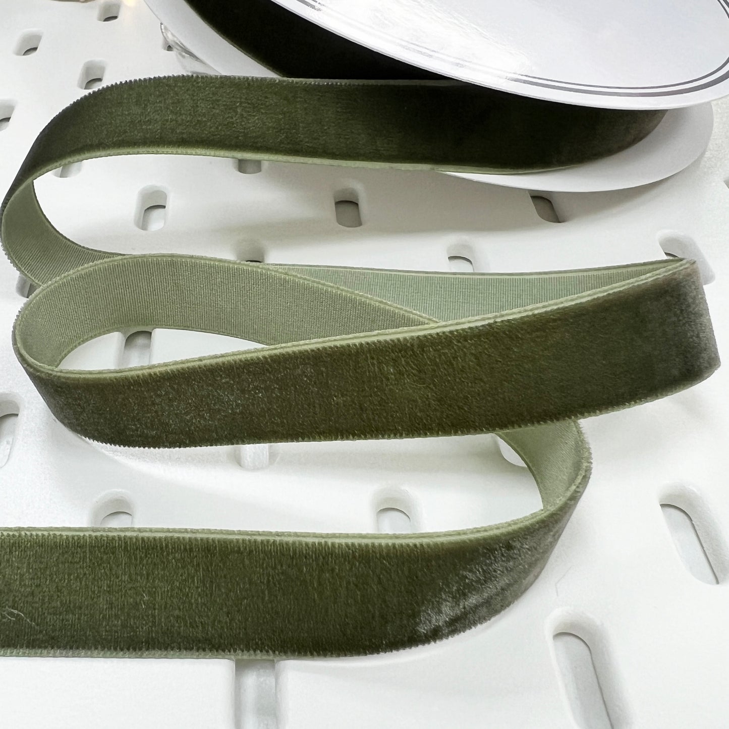 16mm Green Sage Velvet Ribbon | 1m or Full Roll | Single Sided | Invitations Craft Decorations Decor - SweetpeaStore