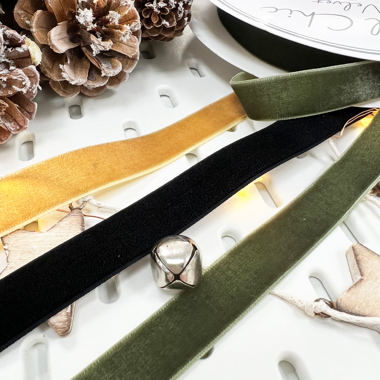 16mm Green Sage Velvet Ribbon | 1m or Full Roll | Single Sided | Invitations Craft Decorations Decor - SweetpeaStore