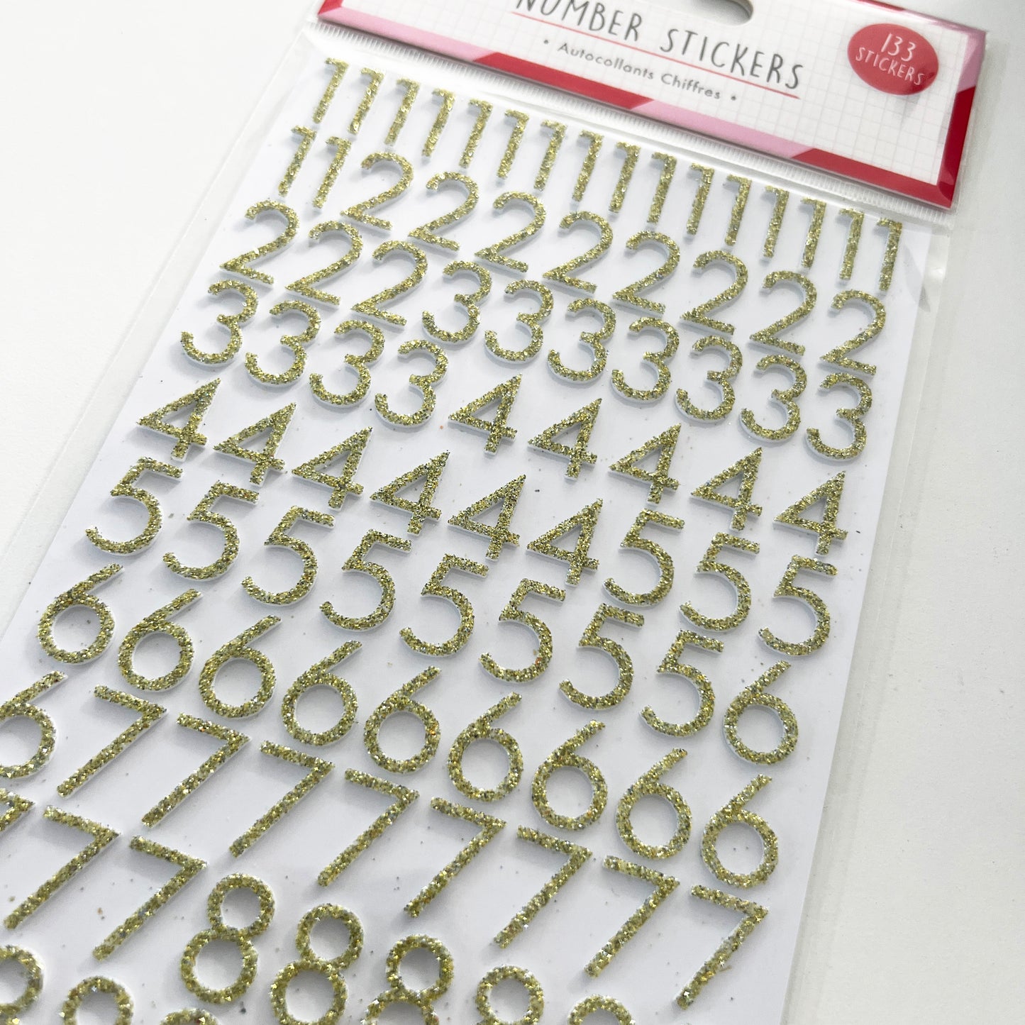 Number Stickers Gold Glitter Scrapbooking Craft Peel-Off Sticker - SweetpeaStore