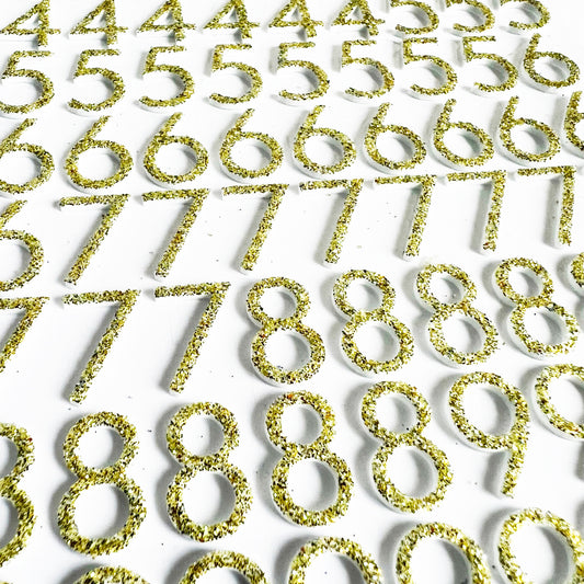 Number Stickers Gold Glitter Scrapbooking Craft Peel-Off Sticker - SweetpeaStore