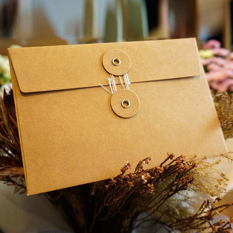 Set of 10 Brown Kraft Washer & String Envelopes 17cm x 11.5cm - SweetpeaStore