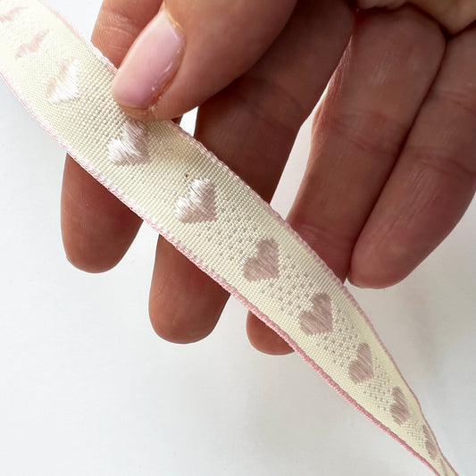 Pink & Cream Heart Ribbon Heart | Baby Shower Valentines Wrapping Craft
