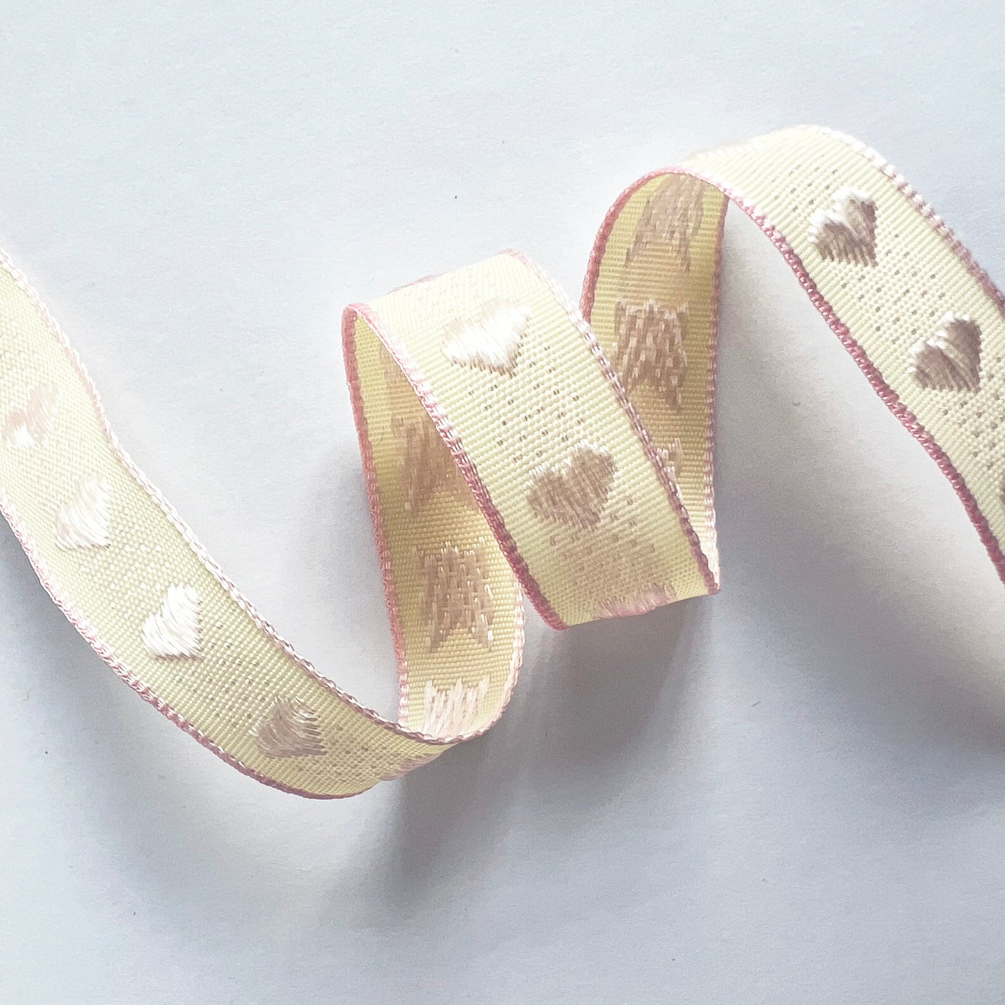 Pink & Cream Heart Ribbon Heart | Baby Shower Valentines Wrapping Craft - SweetpeaStore