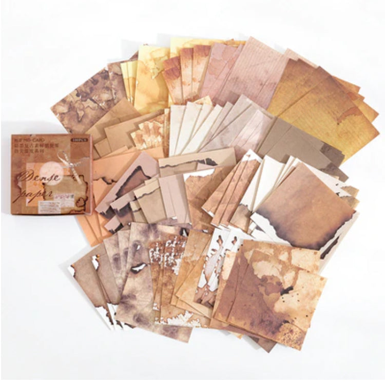 Set of 100 Mini Journalling Scrapbook Vintage Papers - Choose Design - SweetpeaStore