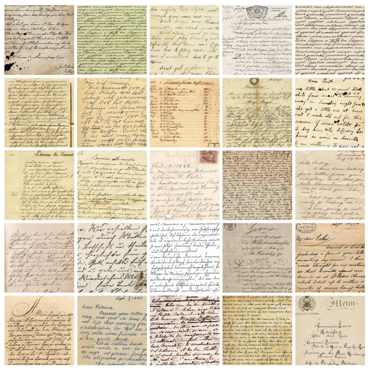 Set of 100 Mini Journalling Scrapbook Vintage Papers - Choose Design - SweetpeaStore