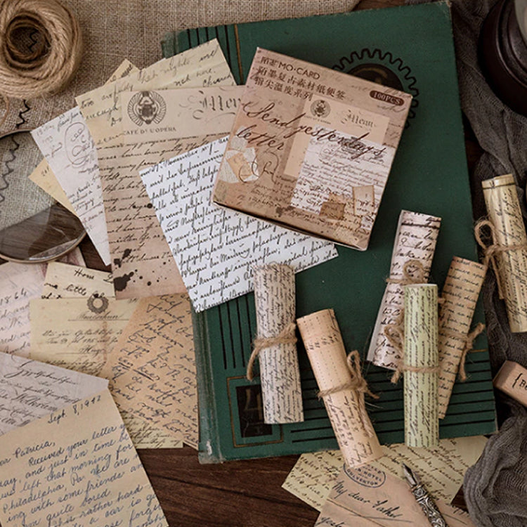 Set of 100 Mini Journalling Scrapbook Vintage Papers - Choose Design - SweetpeaStore
