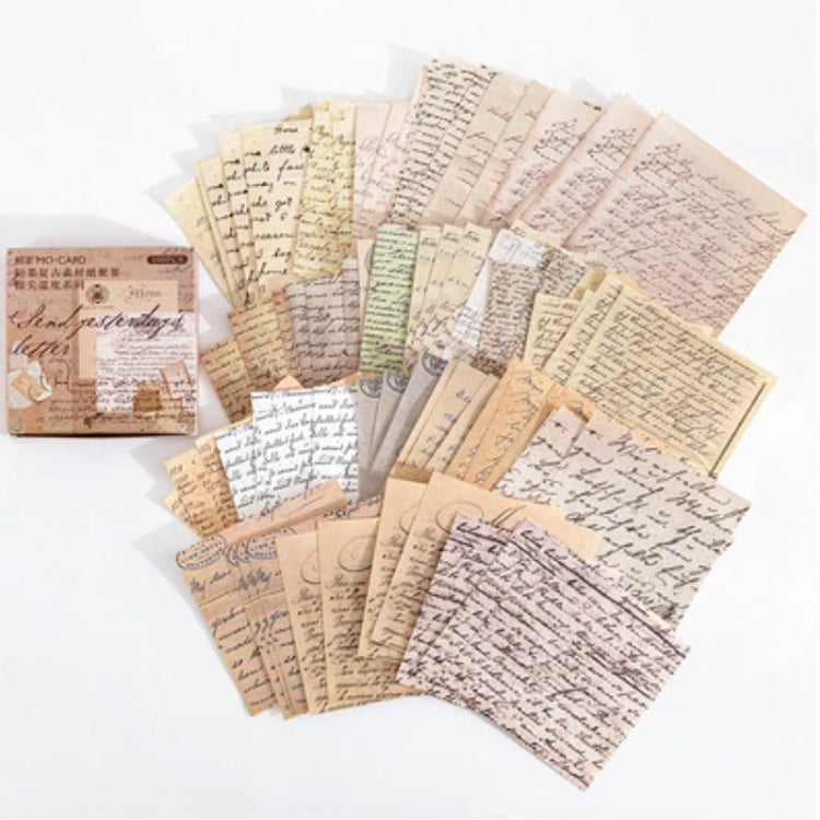 Set of 100 Mini Journalling Scrapbook Vintage Papers - Choose Design - SweetpeaStore