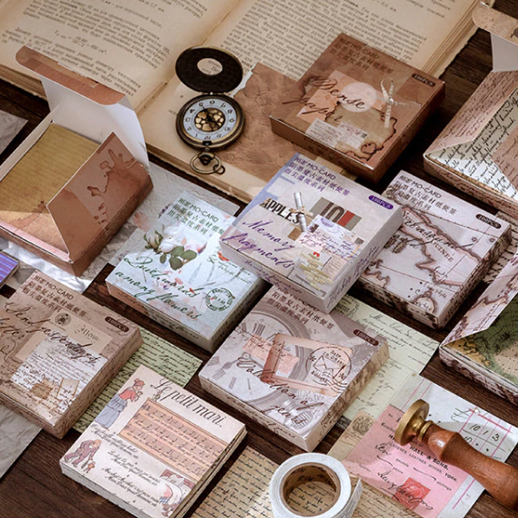 Set of 100 Mini Journalling Scrapbook Vintage Papers - Choose Design - SweetpeaStore