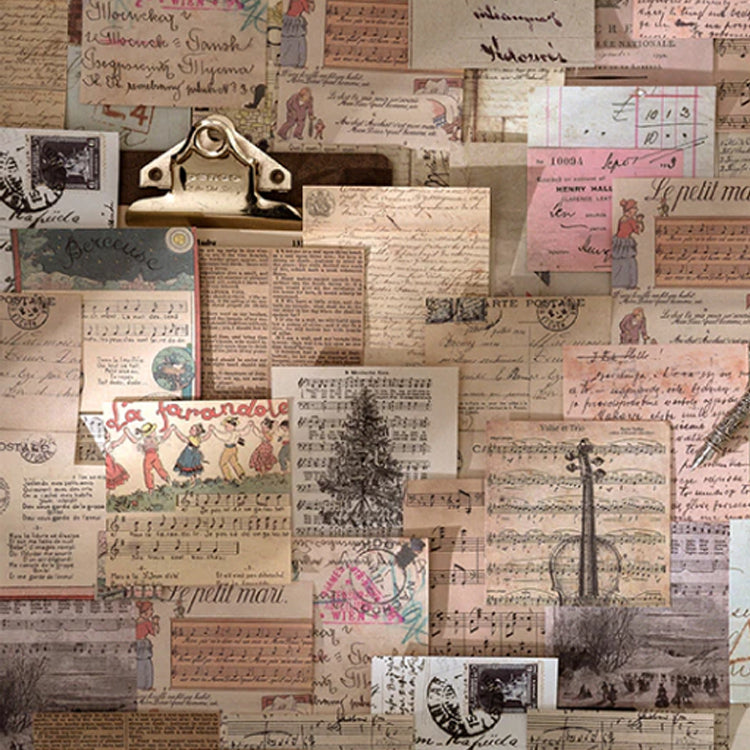 Set of 100 Mini Journalling Scrapbook Vintage Papers - Choose Design - SweetpeaStore