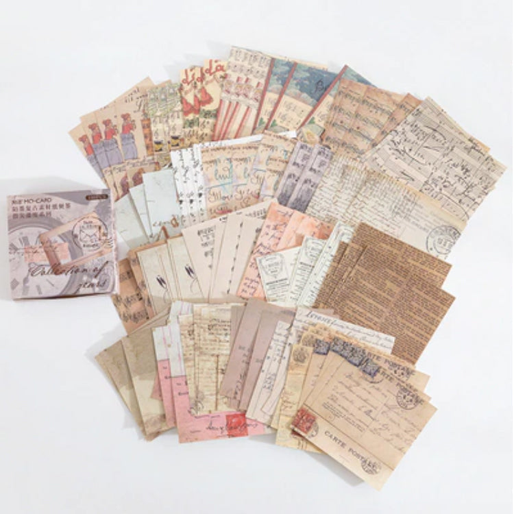 Set of 100 Mini Journalling Scrapbook Vintage Papers - Choose Design - SweetpeaStore