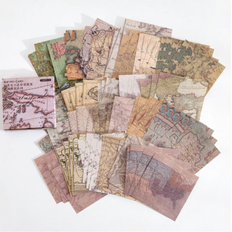 Set of 100 Mini Journalling Scrapbook Vintage Papers - Choose Design