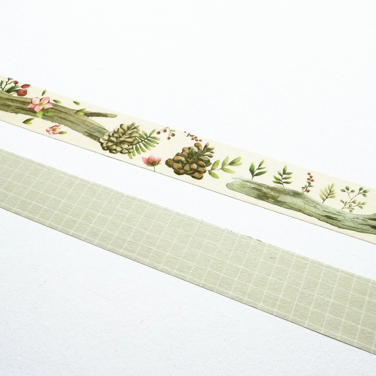 Washi Tape Woodland Treasures & Grid | Paper Stationery | 1.5cm x 10m | Journalling - SweetpeaStore