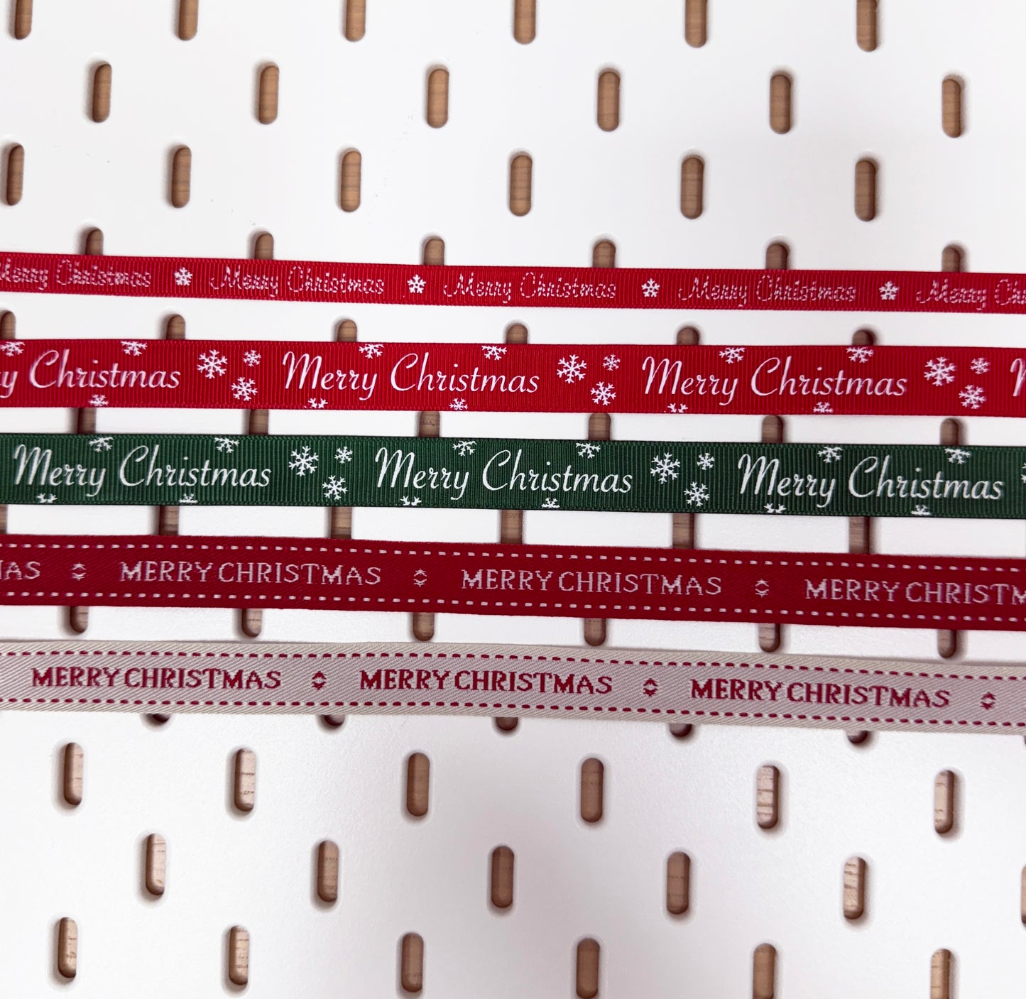 Christmas Ribbon | Red Green Natural | 1m 5m Full Roll | Wrapping Gifts Craft - SweetpeaStore