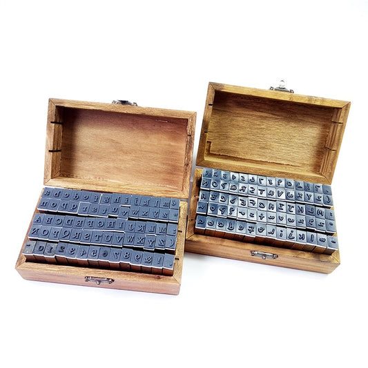 Alphabet Stamp Kit UPPER & Lower & Number Wooden Rubber Stamp | 2 Designs - SweetpeaStore