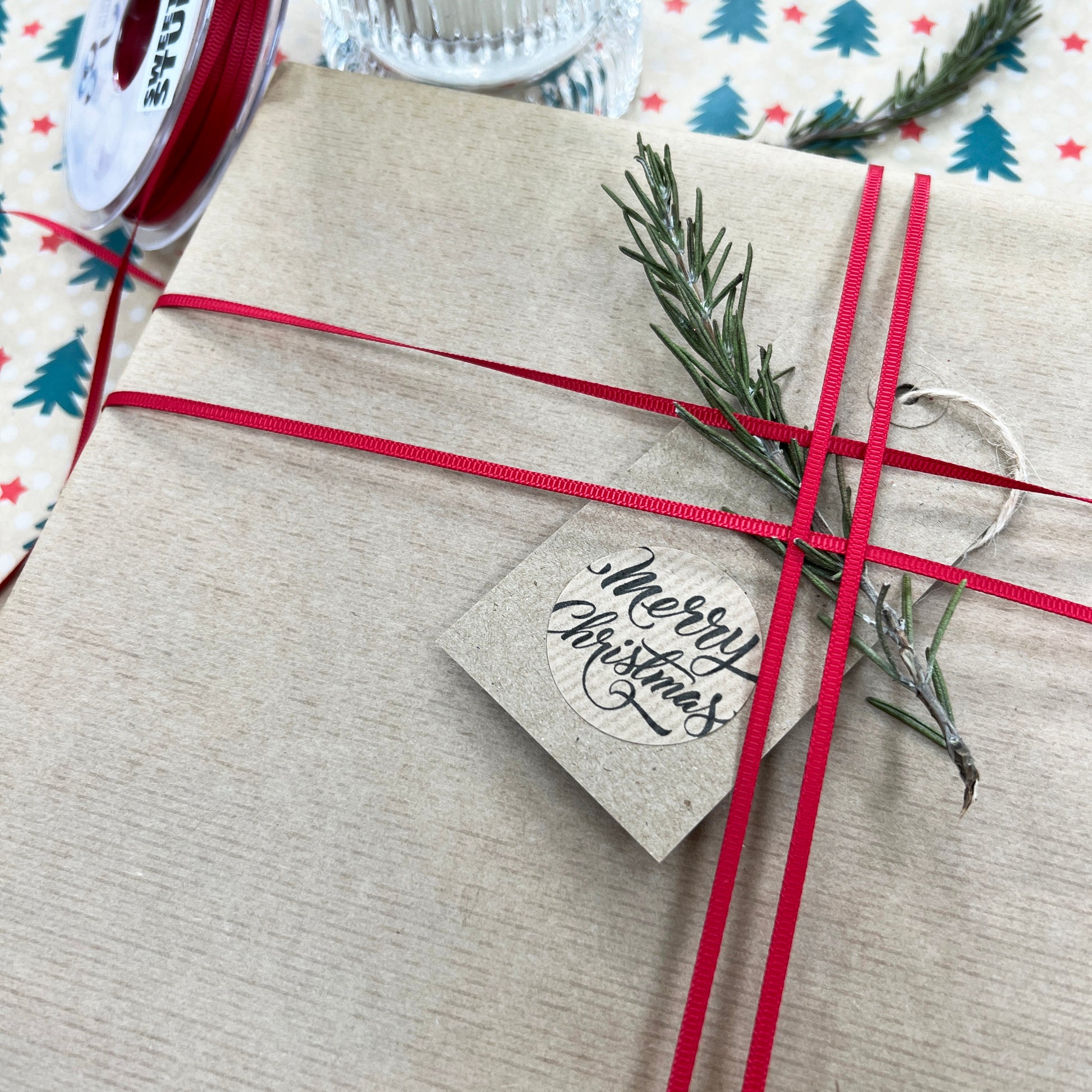 3mm Red Grosgrain Ribbon | Full 50m Roll | Hanging Decorations Bows Wrapping - SweetpeaStore