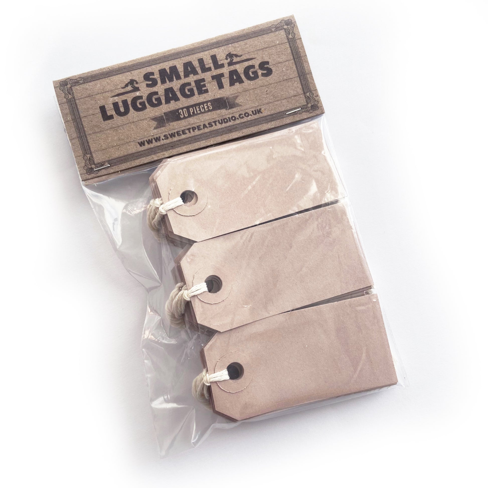 30 Vintage-Inspired Buff Card Luggage Tags 70mm x 35mm - SweetpeaStore