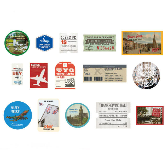 World Traveller Sticker Set - Choose Design - 30 Stickers - SweetpeaStore