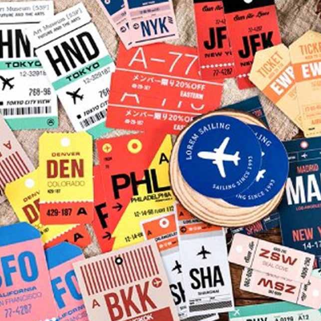 World Traveller Sticker Set - Choose Design - 30 Stickers - SweetpeaStore