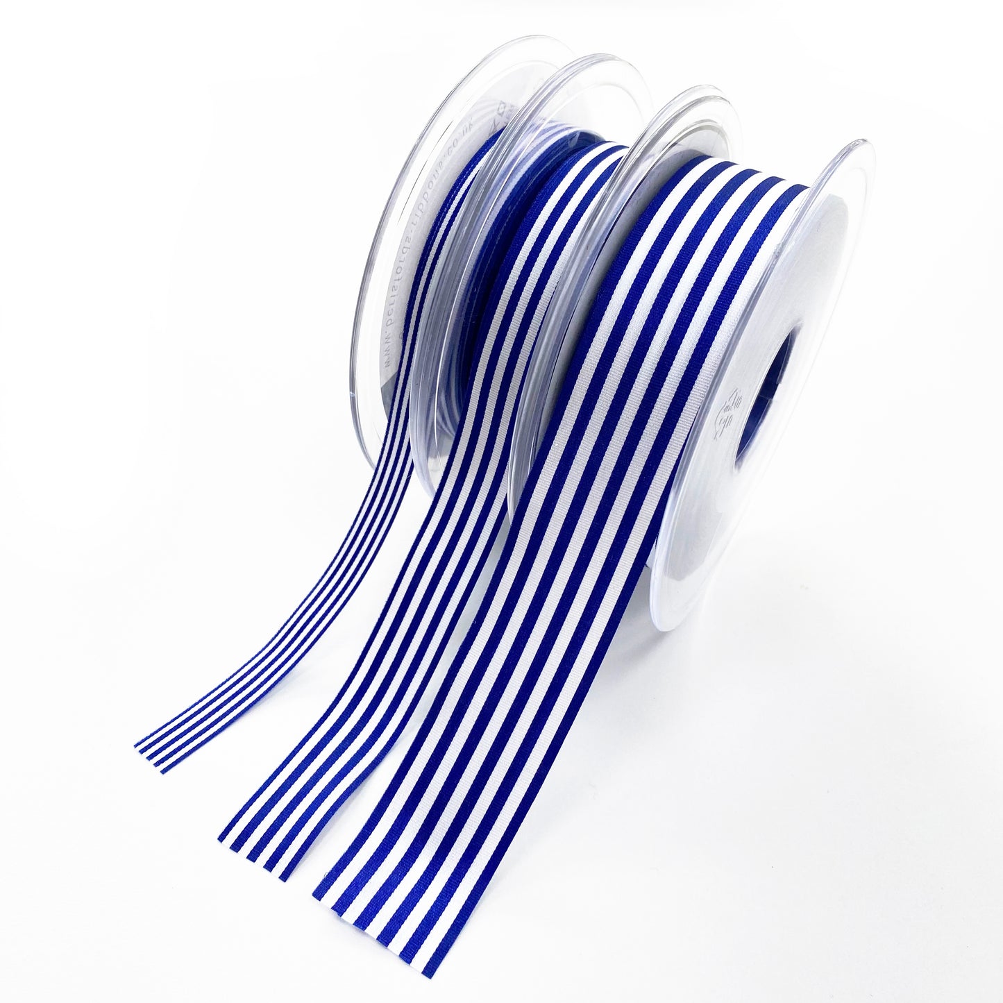 Royal Blue & White Stripe Ribbon | 3 Widths 9mm 16mm 25mm | 1m or Full Roll - SweetpeaStore