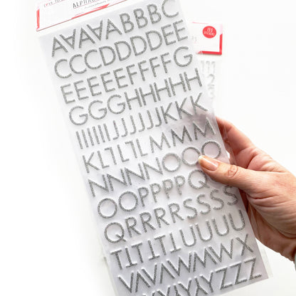 Alphabet Stickers | Silver Glitter Foam | Scrapbooking Craft Peel-Off Raised 3D Sticker - SweetpeaStore