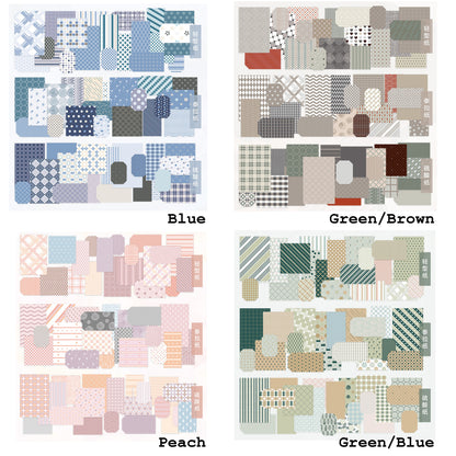 60 Journalling Pattern Papers Scrapbook Choose Design | 3 Paper Types Green Blue - SweetpeaStore