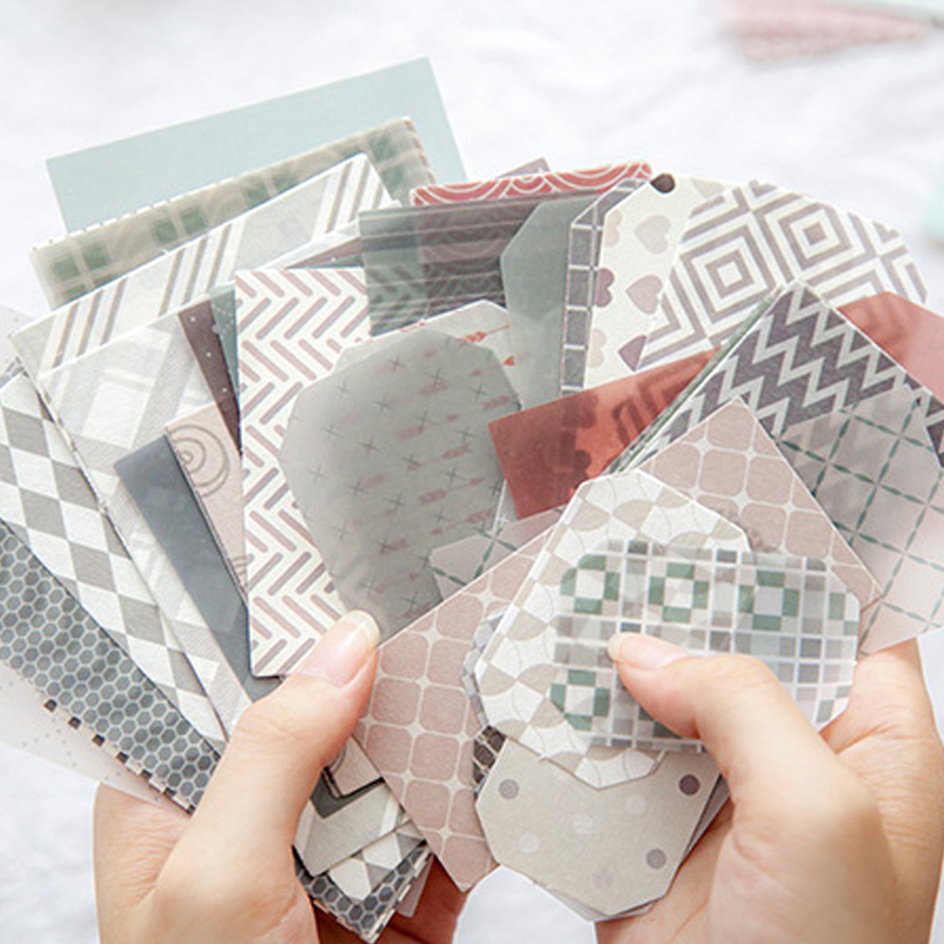 60 Journalling Pattern Papers Scrapbook Choose Design | 3 Paper Types Green Blue - SweetpeaStore