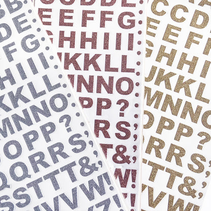 Alphabet Letter & Number Stickers | Metallic Sparkly Glitter Gold Silver Rose - SweetpeaStore