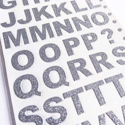 Alphabet Letter & Number Stickers | Metallic Sparkly Glitter Gold Silver Rose - SweetpeaStore