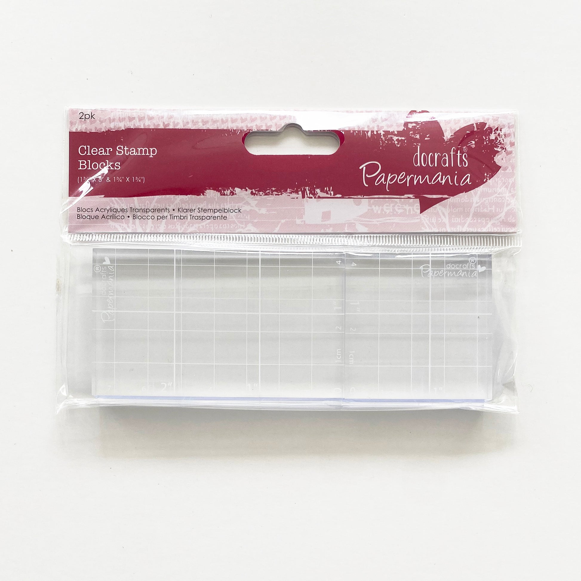 Acrylic Stamp Block Cling Clear Stamping | 4 sizes | Inch & Cm Marking with Grid - SweetpeaStore