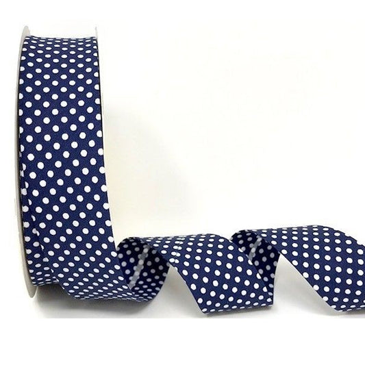 Spot Bias Binding 18mm or 30mm Folded Trim Red Blue Grey & White Sewing Quilting - SweetpeaStore