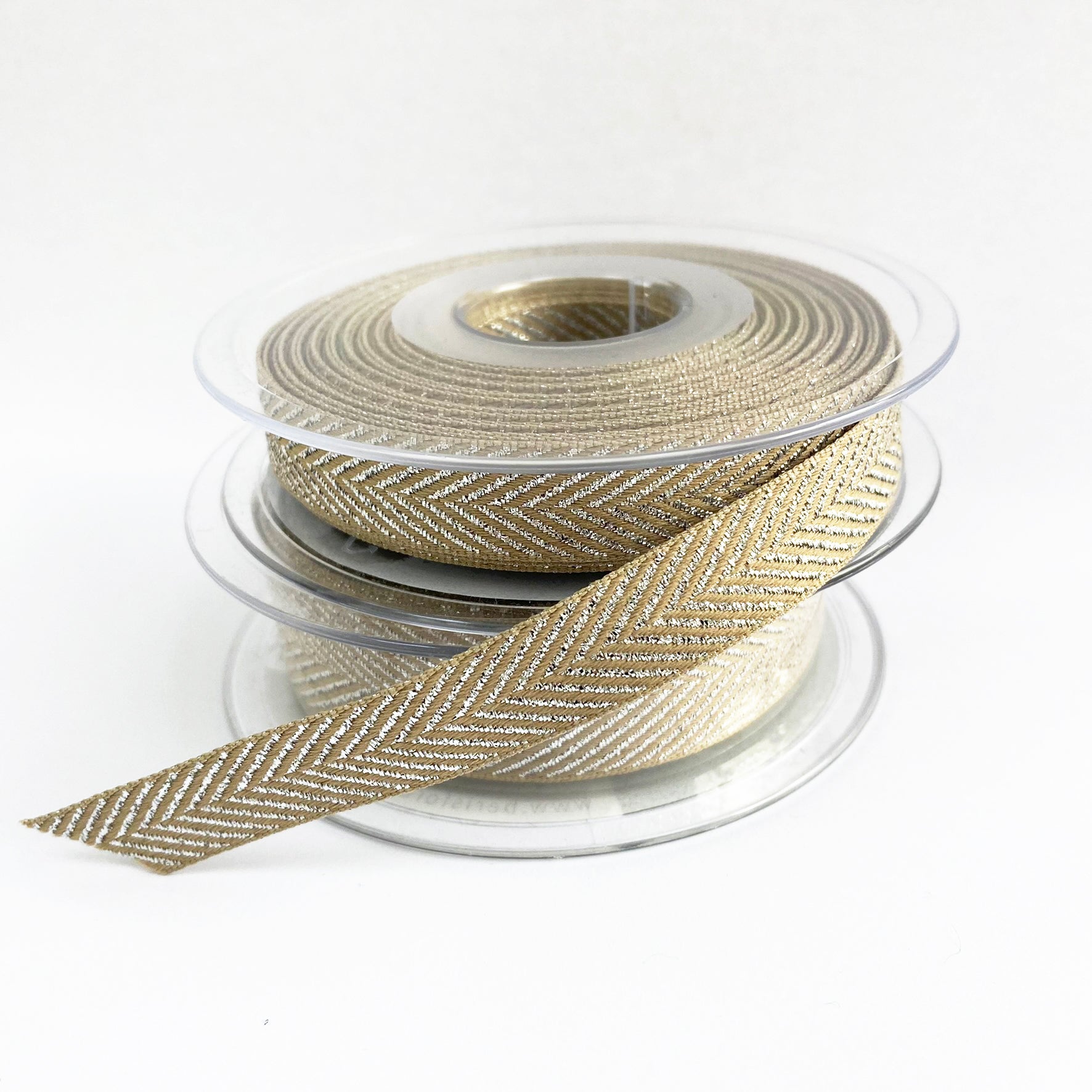 Metallic Ribbon | Rose Gold Silver Copper Herringbone Chevron | 15mm 25mm Wrapping & Craft - SweetpeaStore