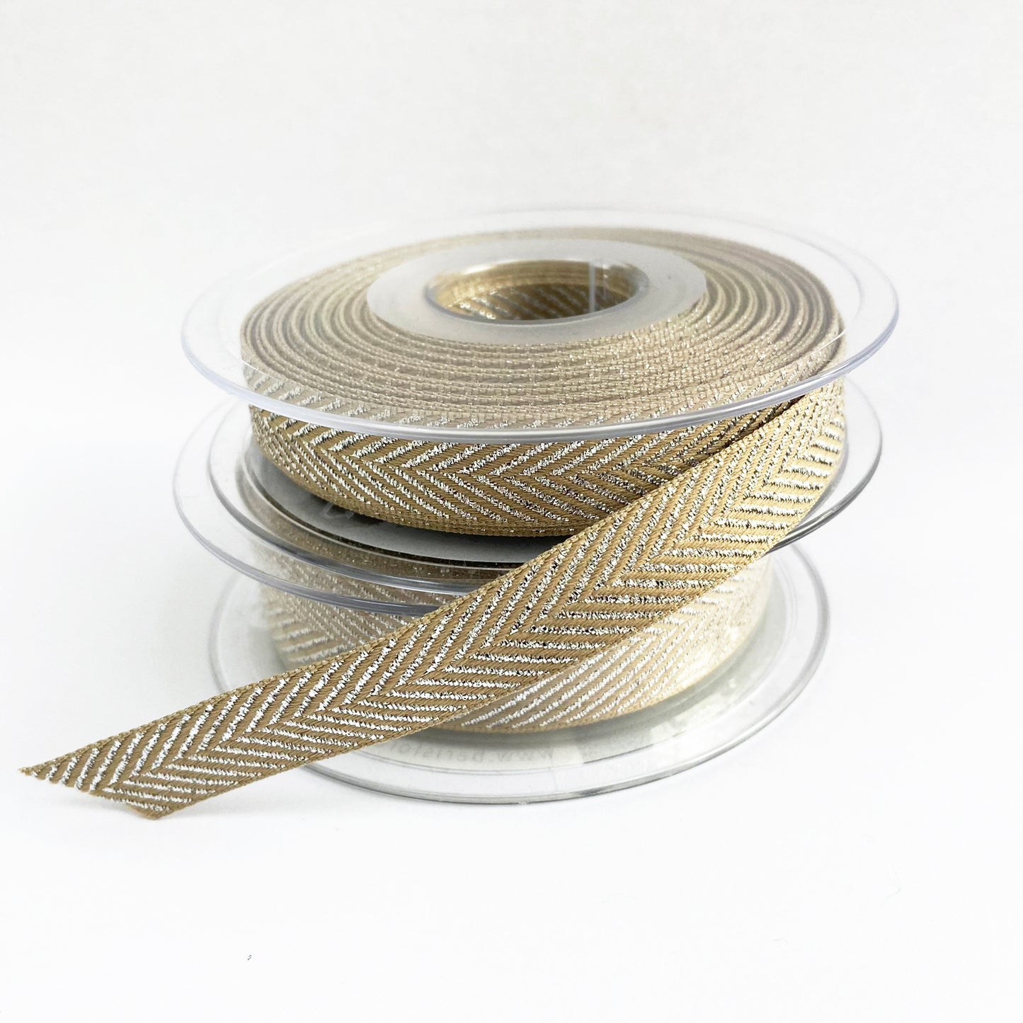 Metallic Ribbon | Rose Gold Silver Copper Herringbone Chevron | 15mm 25mm Wrapping & Craft