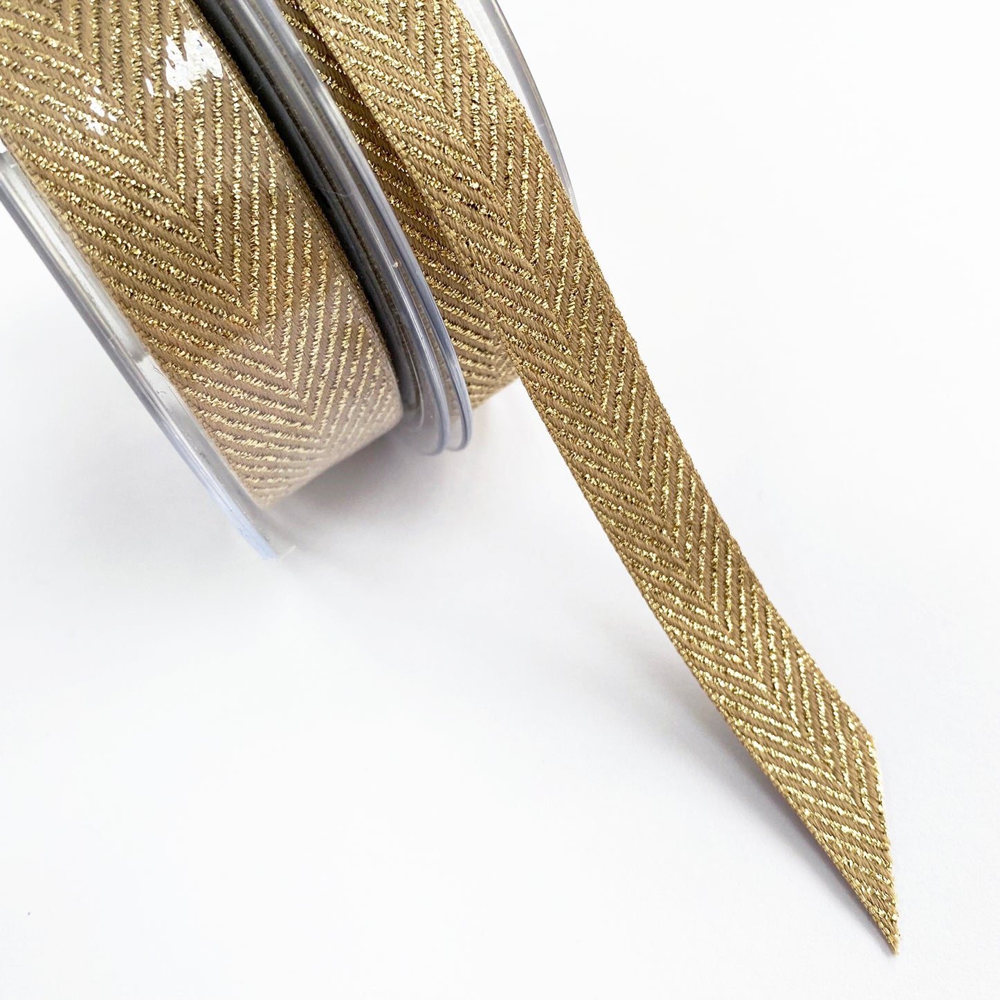 Metallic Ribbon | Rose Gold Silver Copper Herringbone Chevron | 15mm 25mm Wrapping & Craft