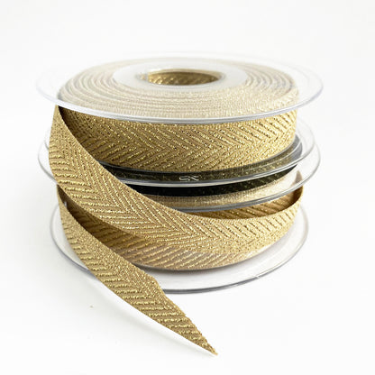 Metallic Ribbon | Rose Gold Silver Copper Herringbone Chevron | 15mm 25mm Wrapping & Craft