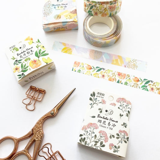 Gold Foil Washi Tape | 15mm x 5m Pastel Paper | Journalling Scrapbook - SweetpeaStore