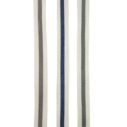 Vintage Cotton Ribbon | 15mm Centre Stripe Grey Sage Green Blue | 1m 25yd Roll - SweetpeaStore