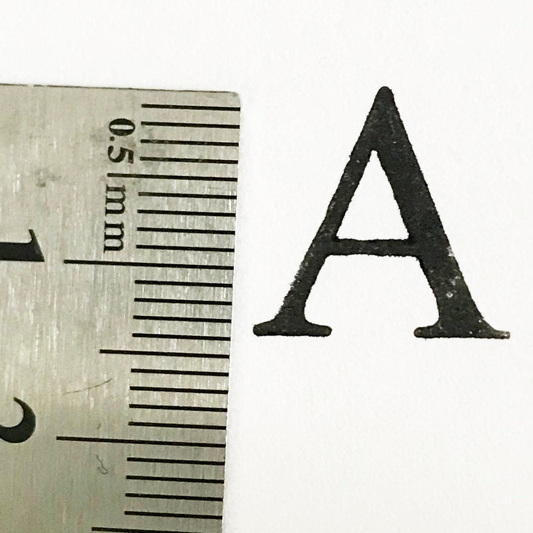 Large Alphabet Stamps | Wooden European Uppercase Alphabet & Number Rubber Stamp Kit | 1.5cm Letter Stamps