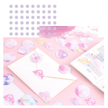 Pink Cloud & Rainbow Mini Box Stickers | 46 Dreamy Peel Off Sticker | Scrapbooking Journalling Album Planner Stationery - SweetpeaStore